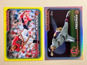 2024 Topps Series 2 Yellow Triston McKenzie Rainbow Foil Tyler Freeman Guardians - Picture 1 of 2