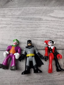 Imaginext DC Super Friends Villains  Harley Quinn Joker Batman 3 pack lot - Picture 1 of 6