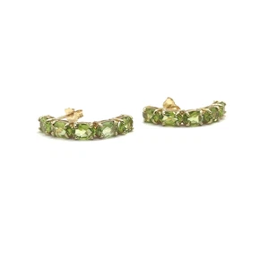 Peridot Gold-Stone Earrings 10K Yellow Gold 3g (EPJ028069) - Picture 1 of 7