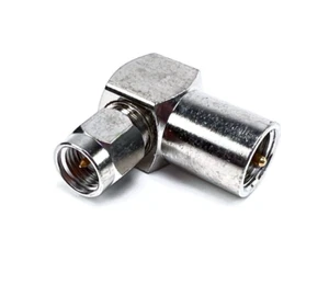2pcs RF Coax RIGHT ANGLE Adapter FME Male Plug to SMA Male Plug - Picture 1 of 4
