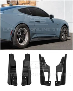 For 24-Up Ford Mustang GLOSSY BLACK Front & Rear Mud Flaps Splash Rock Guards - Picture 1 of 24