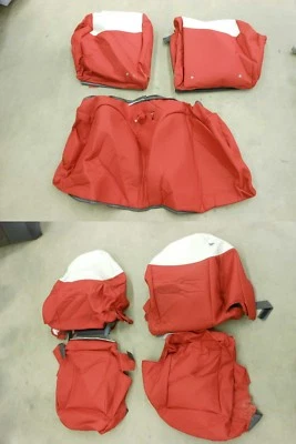 2012 2016 Fiat 500 POP сиденье чехол комплект красный ткани белая кожа 16 15 14 13 12 - Изображение 1 из 4