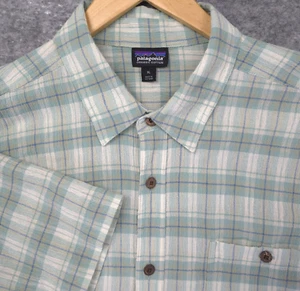 Patagonia Shirt Mens XL Short Sleeve Plaid Puckerware Seersucker Outdoor Camp - Picture 1 of 10