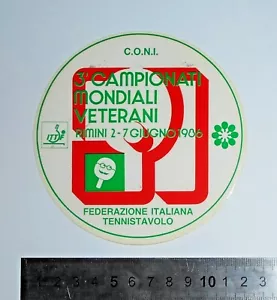 ADESIVO STICKER VINTAGE AUTOCOLLANT TABLE TENNIS CAMPIONATI MONDIALI RIMINI 1986 - Foto 1 di 1