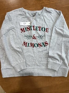 Natural Reflections Women’s Sweatshirt Christmas/ Mistletoe & Mimosas - Picture 1 of 1