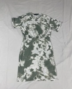 Pretty Little Thing Women Green Washed Dress Size 6 - Picture 1 of 8