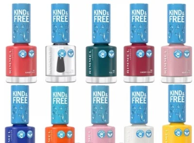 RIMMEL Kind & Free Clean Plant Based Vegan Nail Polish 8ml - CHOOSE YOUR SHADE