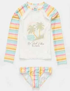 Billabong L70328 Girls Multicolor Stoked on Sun Long Sleeve Rashguard Set Sz 14 - Picture 1 of 4