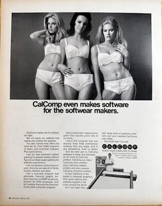 Calcomp 1970 enseña a tu computadora a dibujar anuncio impreso vintage, Anaheim CA - Imagen 1 de 1