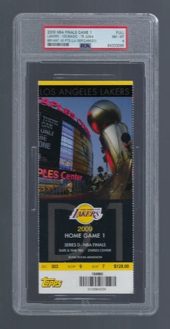 PSA NMT/MT 8 KOBE BRYANT 40PTS 2009 NBA FINALS MAGIC @ LAKERS FULL TICKET GM #1 Cover