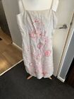 French Connection Biege Embroidered Dress 100 Cotton Lined Size Medium 12