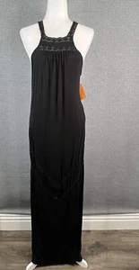 Rip Curl Dress Womens Medium M Juniors Maxi Dress Black Crochet Lace Boho New - Picture 1 of 11
