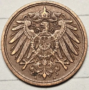 1911-A ALMOST UNC Brown Germany 1 Pfenning Reich Wilhelm II KM# 10 - Picture 1 of 2