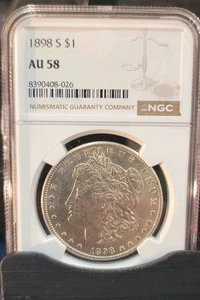 1898 S  Morgan Dollar NGC AU-58 - Picture 1 of 2