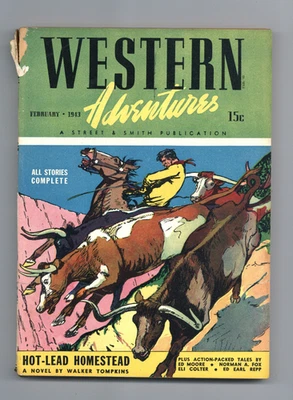 Western Adventures Pulp 2nd Series Feb 1943 Vol. 3 #3 VG+ 4.5 - Image 1 of 3