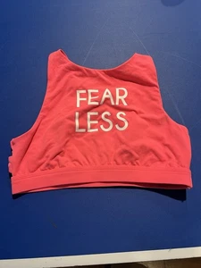 Sujetador deportivo Aerie para mujer talla mediana rosa "Fear Less" espalda cruzada gimnasio - Imagen 1 de 3