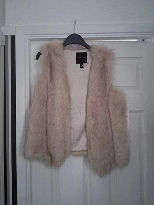 Ladies New Look Medium(8/10) Faux Fur Beige Gillet/waistcoat - Image 1 of 3