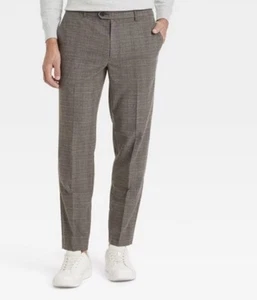 Men’s Goodfellow & Co Slim Fit Trousers Brown Plaid 30x32 - Bild 1 von 6
