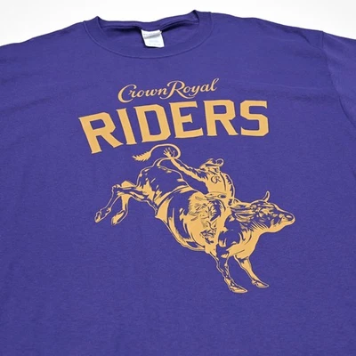 Crown Royal Riders Whisky Bourbon Púrpura Para Hombre XL Camiseta Rodeo Vaquero Foto 1 de 4