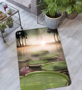 3D Grün Lotus Leaf R107 Rutschfeste Teppichmatte Rund Elegant Teppich Panda - Bild 1 von 5