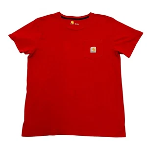 Carhartt Pocket T-Shirt Red Kids XL 18/20 Original Fit Short Sleeve Cotton - Picture 1 of 11