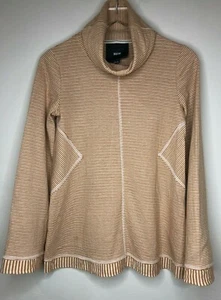 Anthropologie Maeve Size XS Orange White Striped Cowl Neck Tunic Top Cotton - Picture 1 of 6