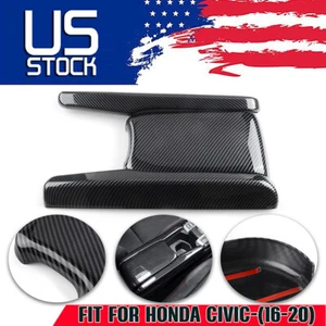 Panel de caja de reposabrazos central interior de fibra de carbono para Honda Civic 10th 2016-2020 - Imagen 1 de 7