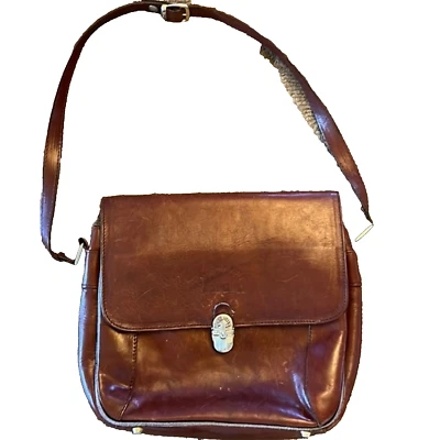 Bolso de hombro vintage de cuero Valentina hecho en Italia Foto 1 de 4