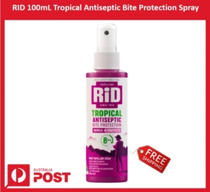 New RID 100mL Tropical Antiseptic Bite up to 8 hrs Protection Spray + Free Ship - Picture 1 of 4