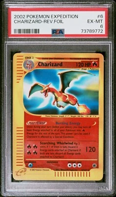 PSA 6 EX-MT Charizard Reverse Holo Expedition 2002 Pokemon Card 40/165  - Image 1 of 2