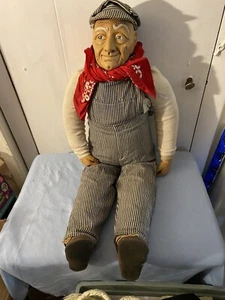 Vintage Billie Peppers Railroad Grandpa Old Man Doll 1986 Clothes 30” Tall - Picture 1 of 6