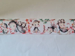 2 meters of possum print grosgrain ribbon 1" wide - Picture 1 of 1