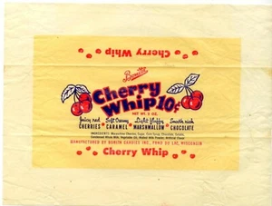 c1940s 10c Bonita Cherry Whip Candy Bar Wrapper Bonita Candies Fond Du Lac Wisc - Bild 1 von 2