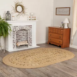 Area Rug Celeste Jute Farmhouse 60x96 Country Tan Braided Floor Mat VHC Brands - Picture 1 of 7