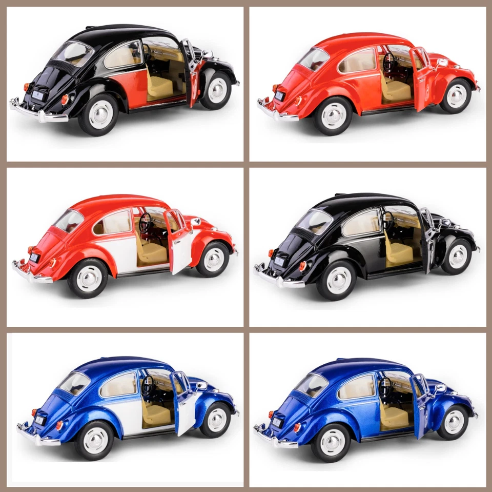 Лучшая модель литого автомобиля Volkswagen Beetle 1967 Kinsmart открывающиеся двери 1:24 - Изображение 1 из 1