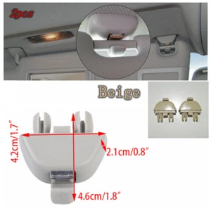 4F0857561 2 Pcs Beige Sun Visor Clip Hook Mount for Audi A6 C6 2004-2011 - Picture 1 of 6