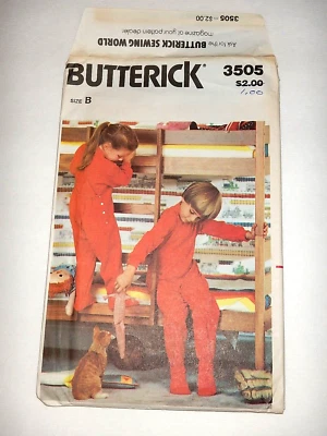Butterick 3505 Child s Footed Butt Flap Pajamas size 5-6-6X UC FF - Image 1 of 2