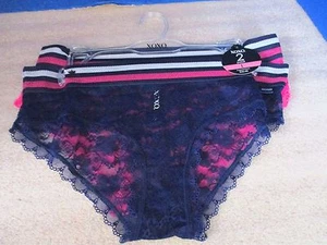 XOXO ~ MUTANDINE BIKINI PIZZO TRASPARENTE blu navy e rosa ~ grandi da donna ~ nuove con etichette - Foto 1 di 3