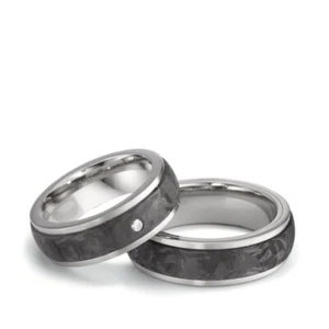 Trauringe Eheringe Partnerringe Carbon Titan Factory 52545 Ausgefallen Paarpreis - Bild 1 von 2