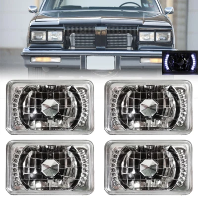 4PCS 4x6" inch Square LED Headlights Cold White For 1980-1988 Oldsmobile Cutlass - Image 1 of 4