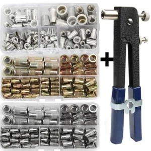 Juego de 100 piezas de tuercas de remache mandril remache placa de zinc reparación cabezales planos doble - Imagen 1 de 17