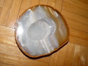Vintage Natural Stone Rock Slab Rough Edge ASHTRAY Marble Multicolor Shades NEW - Picture 1 of 3
