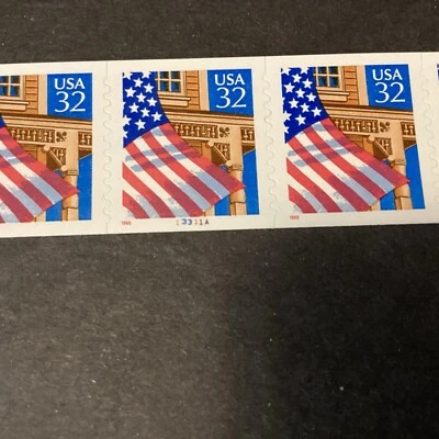 Scott#2915a-PNC7- 32c Flag Over Porch-MNH-1996-US Buyers Choice Of 1 Strip - Image 1 of 4