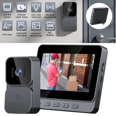 Wireless Doorbell 2.4G/WiFi Video Door Bell Intercom Phone Smart Security Camera - image 1 of 4
