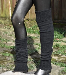 Beinstulpen Overknees Anthrazit Feinstrick Stulpen Legwarmers Lange Beinstulpen - Bild 1 von 11