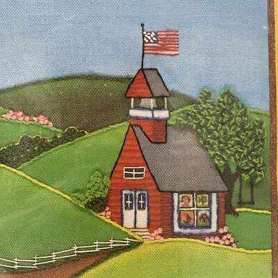 Sunset Crewel Stitch Kit Quilted Schoolhouse Printed Fabric Quick Easy Beginner - Image 1 of 4