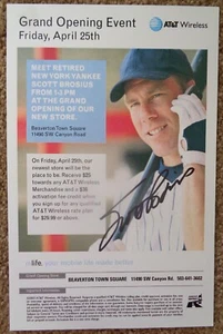 Signed SCOTT BROSIUS 5x8 Photo FLYER NY Yankees In-Person Autograph - Picture 1 of 2