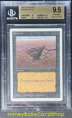 MTG Unlimited Edition 1993 Sinkhole BGS 9.5Q+ (TRUE QUAD+) GEM MINT 93/94 - Image 1 of 4