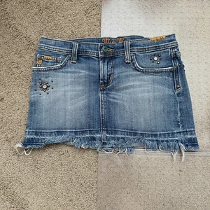 Taglia SMALL - Gonna in denim Miss Me taglio strass orlo grezzo - Foto 1 di 9