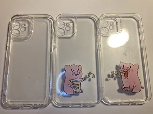 iPhone 12 Protective Case/Cover Couples,Bestfriends Pig Design 3pack - Picture 1 of 1